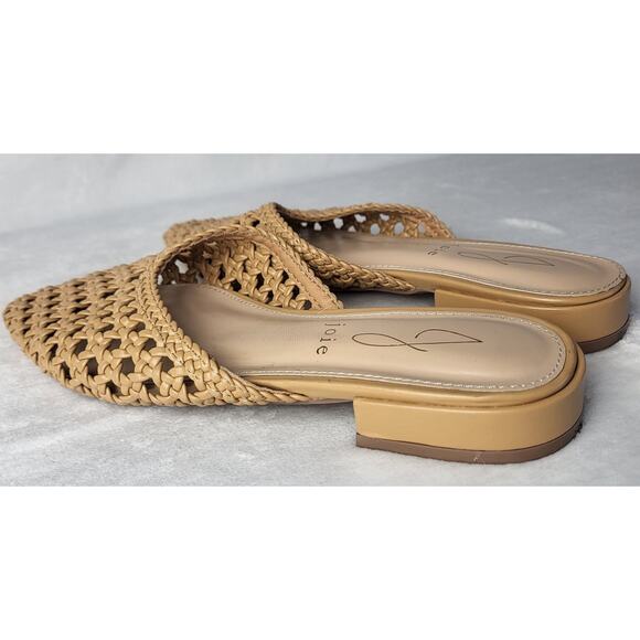 JOEI Behold Woven Leather Mule Pointed Toe Slip On Flat in Tan | 6 - Picture 8 of 13